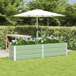 Pastellroheline kuumtsingitud terasest taimekast, 480 x 50 x 45 cm