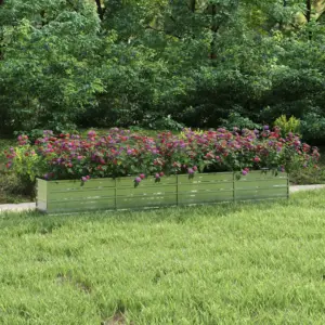 Metallist peenrakast tsingitud terasest, hõbedane, 320 x 40 x 45 cm