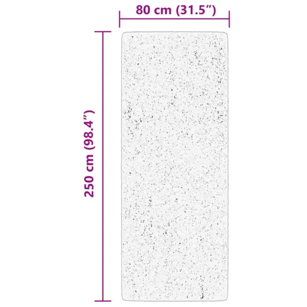 Pestav pikk vaip HUARTE, lühikese karvaga, beež, 80 x 250 cm – 10