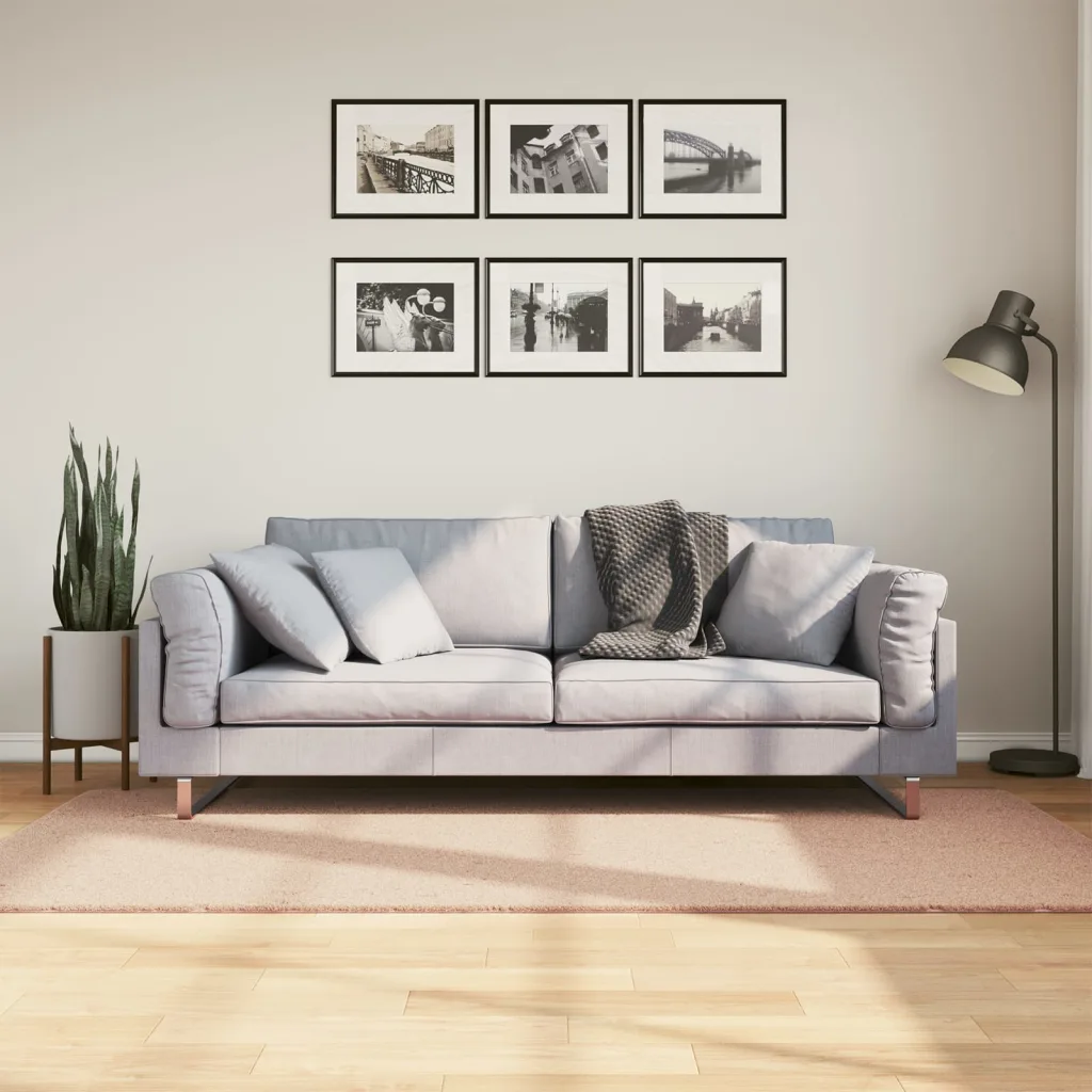 Pestav lühikese narmaga vaip HUARTE, kahvaturoosa, 100 x 200 cm