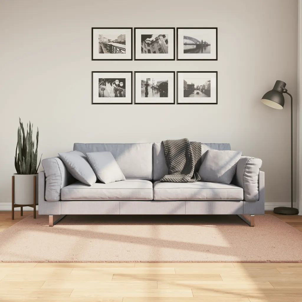 Pestav lühikarvaline vaip HUARTE, libisemiskindel, kahvaturoosa, 140 x 200 cm