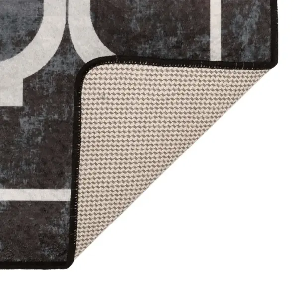 Pestav libisemiskindel vaip pehme sametpinnaga, must ja valge, 80 x 300 cm – 4