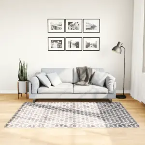 Pestav sametpinnaga vaip libisemisvastase alusega, mitmevärviline hall, 120 x 180 cm