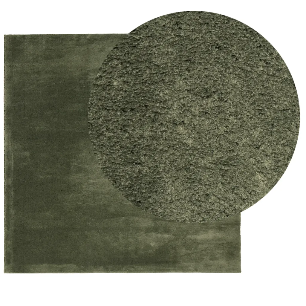 Pestav lühikese narmaga vaip HUARTE, metsaroheline, 200 x 200 cm