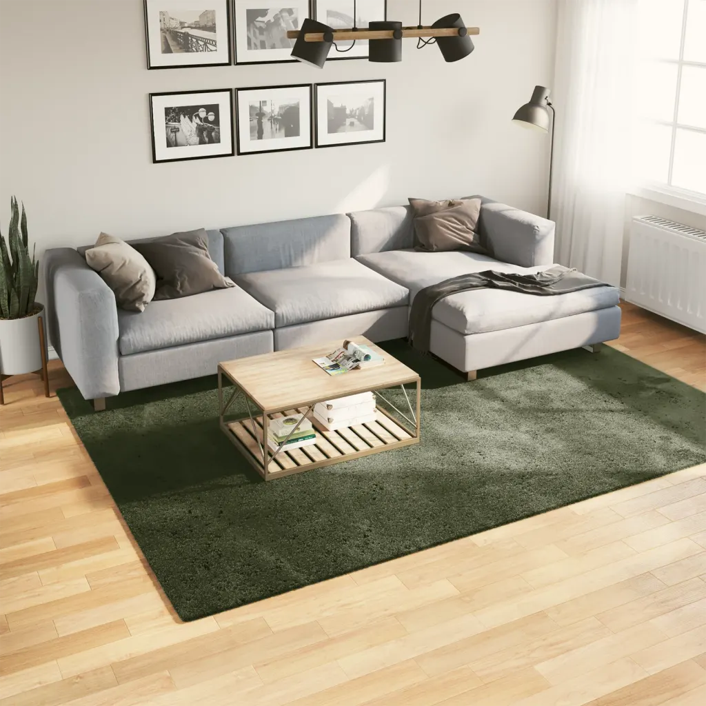 Pestav lühikese narmaga vaip HUARTE libisemiskindla tagusega, metsaroheline, 200 x 280 cm