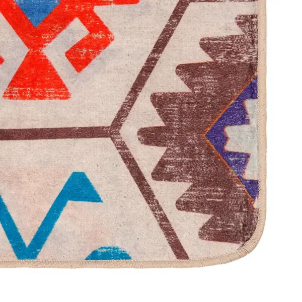 Pestav mitmevärviline vaip pehme sametpinnaga, libisemiskindel PVC-alus, 80 x 150 cm – 3