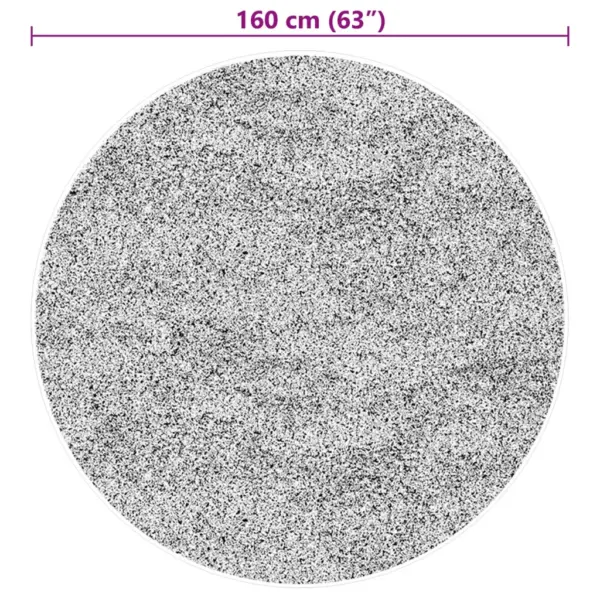 Pestav libisemiskindel ringvaip HUARTE lühikeste narmastega, must, Ø 160 cm – 10