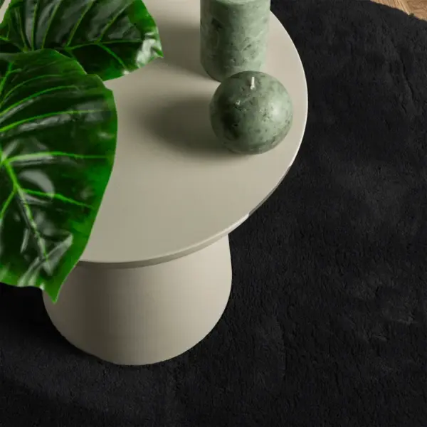 Pestav ümmargune lühikese karvaga vaip HUARTE, must, Ø 120 cm – 7