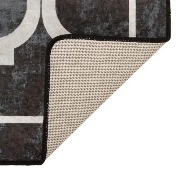 Pestav must-valge sametpinnaga vaip libisemisvastase alusega, 120 x 180 cm – 4