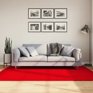 Pestav libisemiskindel lühikese narmaga vaip HUARTE, punane, 140 x 200 cm