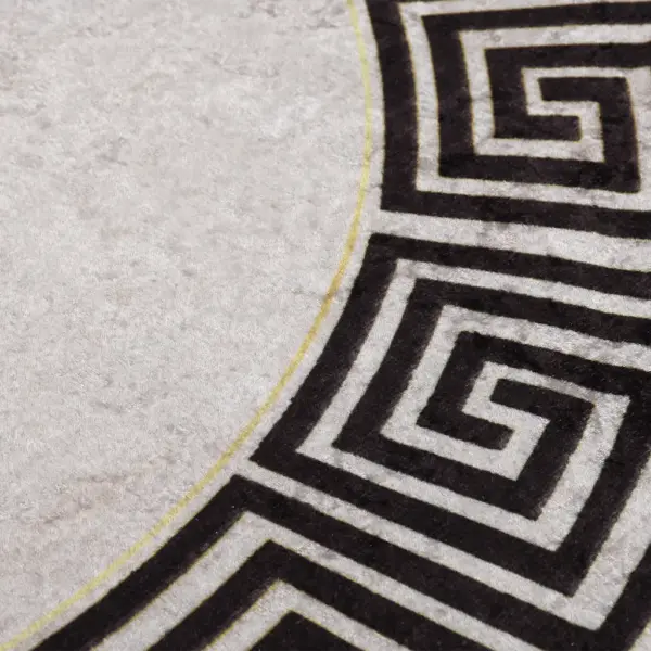 Pestav ümmargune vaip libisemisvastase põhjaga, helebeež, Ø 120 cm – 2