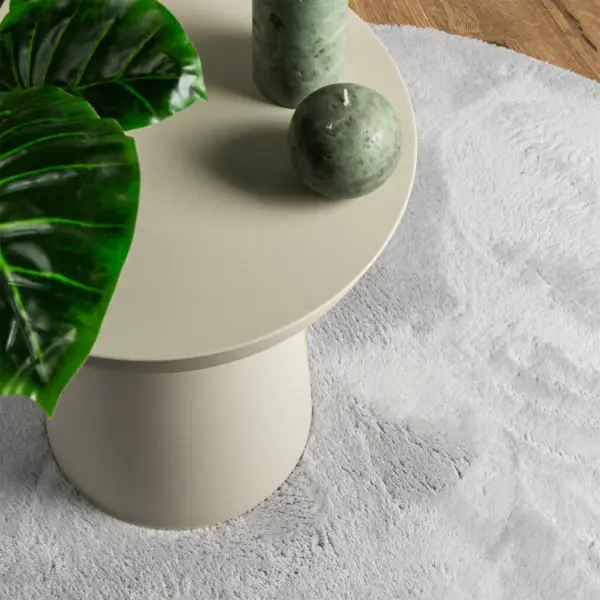 Pestav ümmargune lühikese narmaga vaip HUARTE, hall, Ø 120 cm – 7