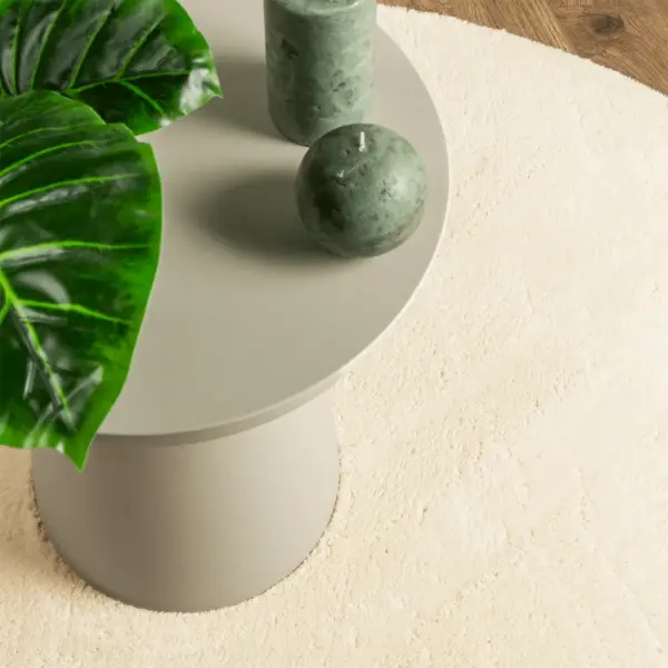 Ümar pestav vaip HUARTE, lühikarvaline, kreemjasvalge, Ø 200 cm – 7