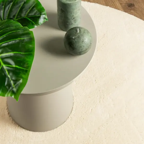 Pestav ümmargune lühikese karvaga vaip HUARTE, kreemjasvalge, Ø 80 cm – 7