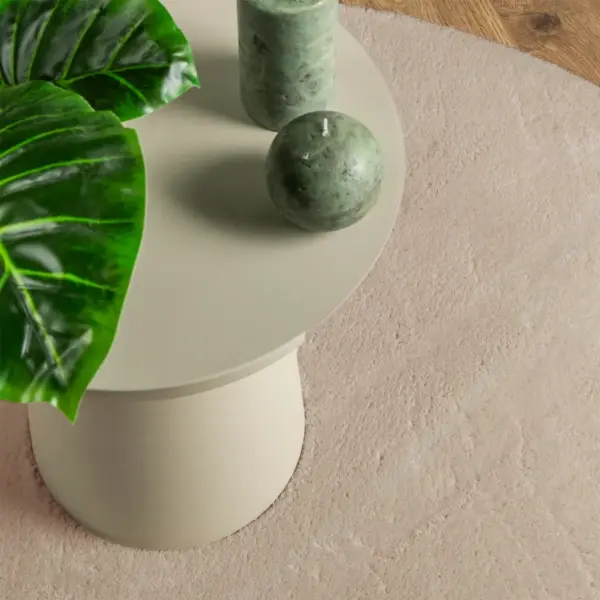 Pestav ümmargune vaip HUARTE, lühikese karvaga, liivakarva, Ø 120 cm – 7