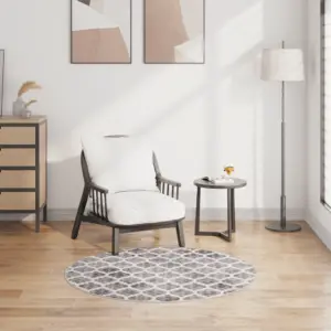 Ümmargune pestav vaip libisemisvastase alusega, Ø 120 cm, hall mitmevärviline, pehme samet