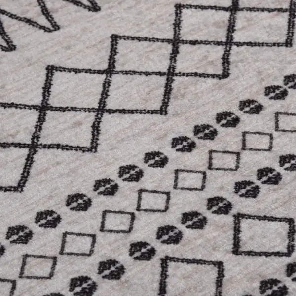 Ümmargune pestav vaip libisemisvastase alusega, pehme sametpind, must ja valge, Ø 120 cm – 5