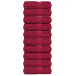 Pesurätikute komplekt igapäevaseks puhastamiseks FROGN, 10 tk, bordoopunane, 30 x 30 cm, 100% puuvill, 360 g/m²