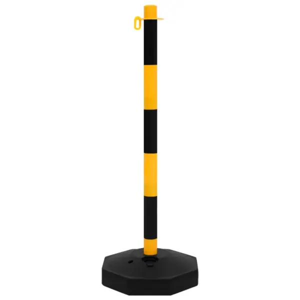 Kollane-must piirdeposti komplekt plastketiga, 10 m kett, 4 posti, 90 cm – 5