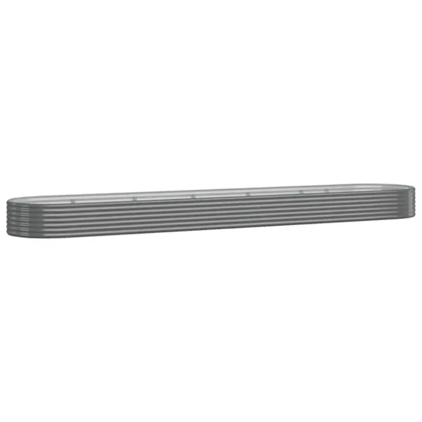 Ovaalne aia taimelava galvaniseeritud terasest, hall, 507 x 100 x 36 cm - 2