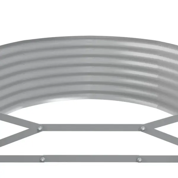 Ovaalne aia taimelava galvaniseeritud terasest, hall, 507 x 100 x 36 cm - 5