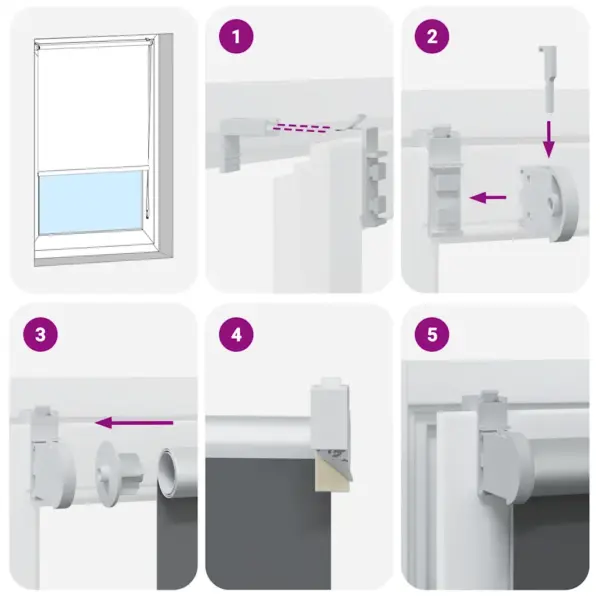 Pimendav ruloo kettimehhanismiga, hall, 150 x 130 cm, 100% polüester – 7