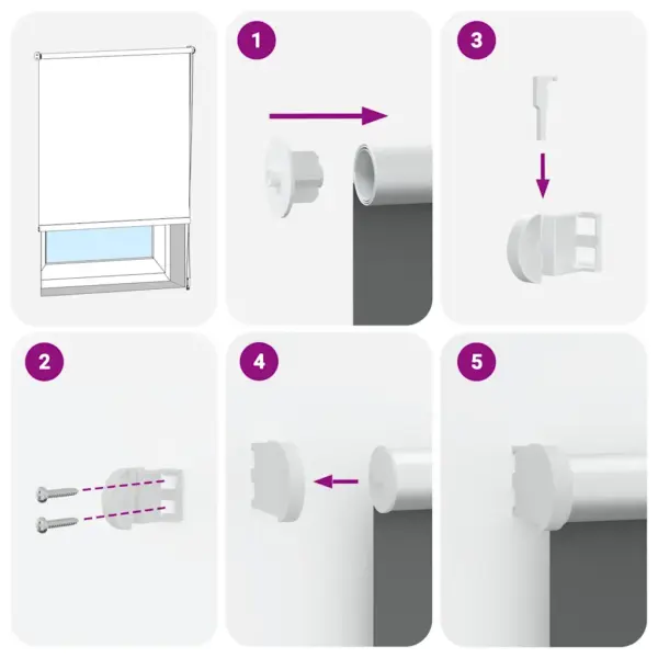 Pimendav ruloo privaatsuse tagamiseks, valge, 145 x 210 cm, kanga laius 141,6 cm, 100% polüester – 5