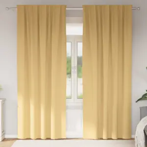 Pimendavad kardinad rõngastega, 2 tk, beež, 260 x 140 cm, polüester