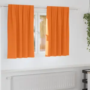 Pimendavad kardinad rõngastega, 2 tk, erk oranž, 140 x 140 cm, polüester