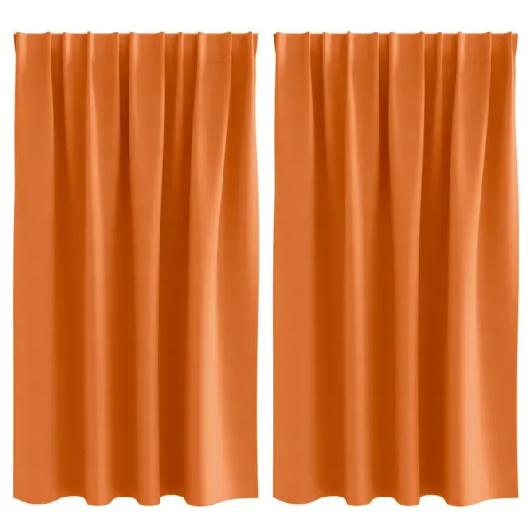Pimendavad kardinad rõngastega, 2 tk, erk oranž, 140 x 140 cm, polüester – 2