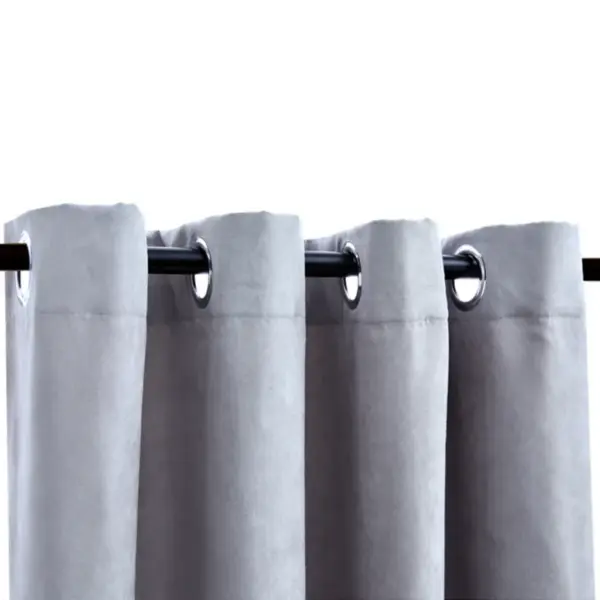 Pimendavad kardinad metallrõngastega, hall, 2 tk, 140 x 225 cm – 3