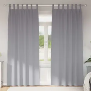 Pimendavad kardinad 2 tk, helehall polüster, 260 x 140 cm