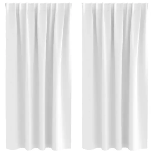 Pimendavad kardinad rõngaste ja konksudega, 2 tk, helevalge polüester, 175 x 140 cm – 2