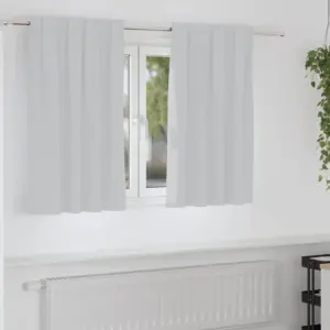 Pimendavad kardinad rõngastega, 2 tk, kahvatu hall, 140 x 140 cm, polüester