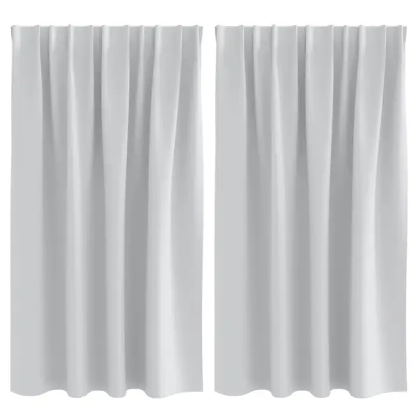 Pimendavad kardinad rõngastega, 2 tk, kahvatu hall, 140 x 140 cm, polüester – 2