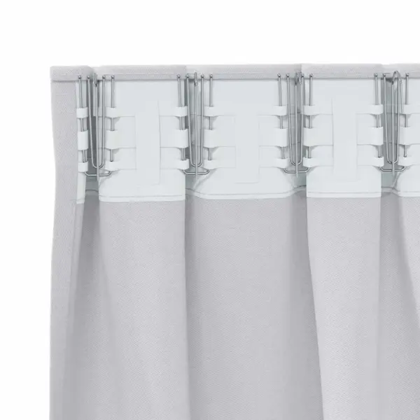 Pimendavad kardinad rõngastega, 2 tk, kahvatu hall, 140 x 140 cm, polüester – 5