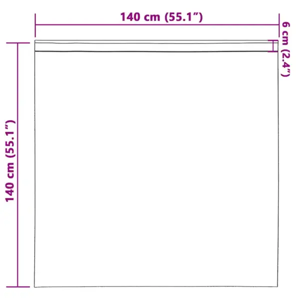 Pimendavad kardinad rõngastega, 2 tk, kahvatu hall, 140 x 140 cm, polüester – 9