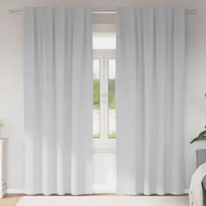 Pimendavad kardinad, 2 tk, kahvatu hall polüester, 260 x 140 cm