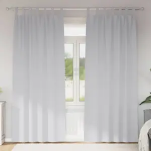 Pimendavad kardinad, kahvatu hall polüester, 260 x 140 cm, 2 tk