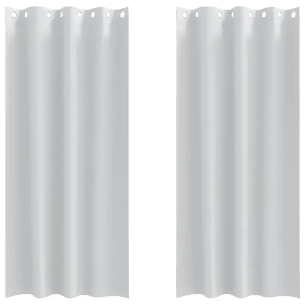 Pimendavad kardinad rõngastega, 2 tk, kahvatuhall polüester, 245 x 140 cm – 2