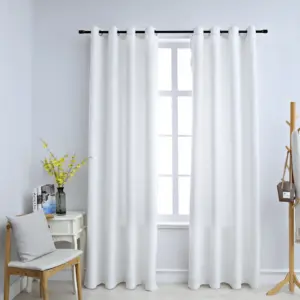 Pimendavad kardinad metallrõngastega, 2 tk, koltunud valge, 140 x 225 cm