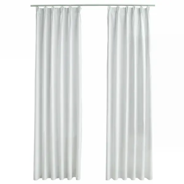 Pimendavad kardinad metallkonksudega, 2 tk, koltunud valge, 140 x 245 cm – 2