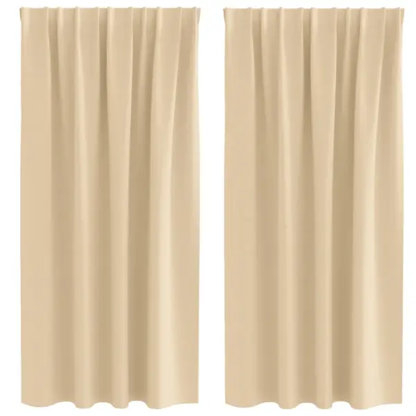 Pimendavad kardinad rõngastega, 2 tk, kreem, 175 x 140 cm, polüester – 2