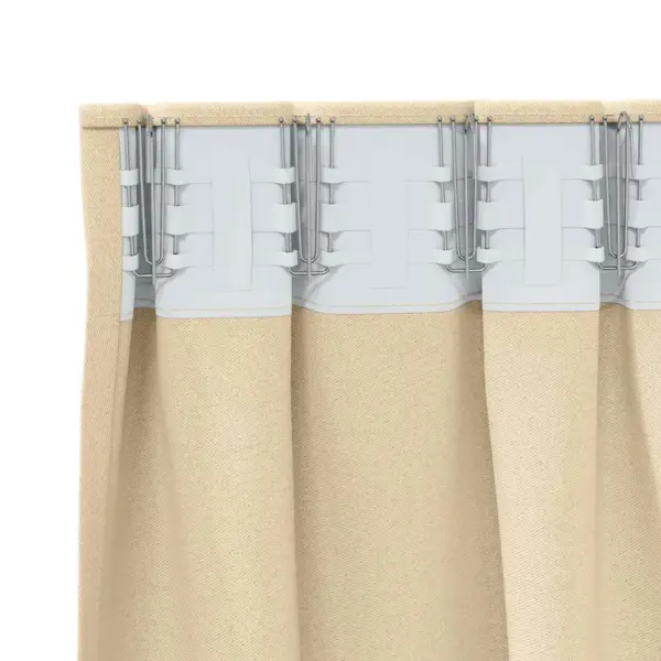 Pimendavad kardinad rõngastega, 2 tk, kreem, 175 x 140 cm, polüester – 5