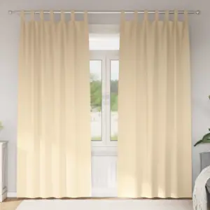 Pimendavad kardinad, 2 tk, kreem, 245 x 140 cm, polüester