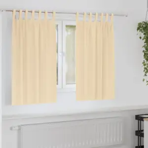 Pimendavad kardinad mitme riputusviisiga, 2 tk, kreemjas polüester, 140 x 140 cm