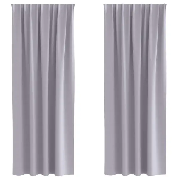 Pimendavad kardinad rõngastega, metallhall polüester, 2 tk, 225 x 140 cm – 2