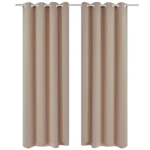 Pimendavad kardinad metallöösidega, 2 tk, kreemjasvalge, 135 x 175 cm