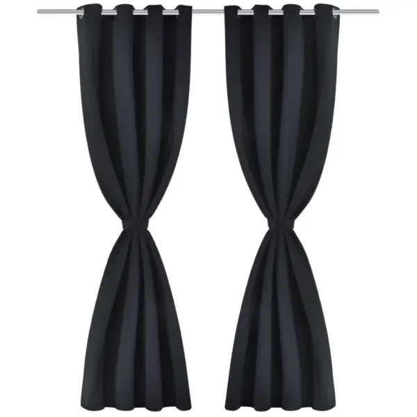 Pimendavad kardinad metallöösidega, 2 tk, must, 135 x 175 cm – 2