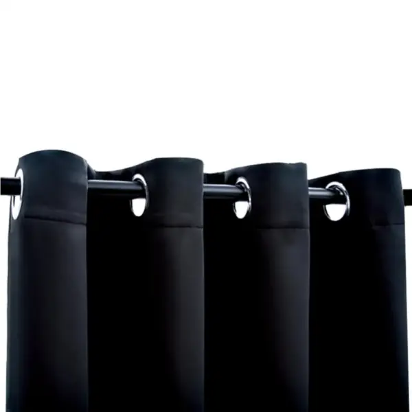 Pimendavad kardinad metallrõngastega, must, 2 tk, 140 x 175 cm – 4